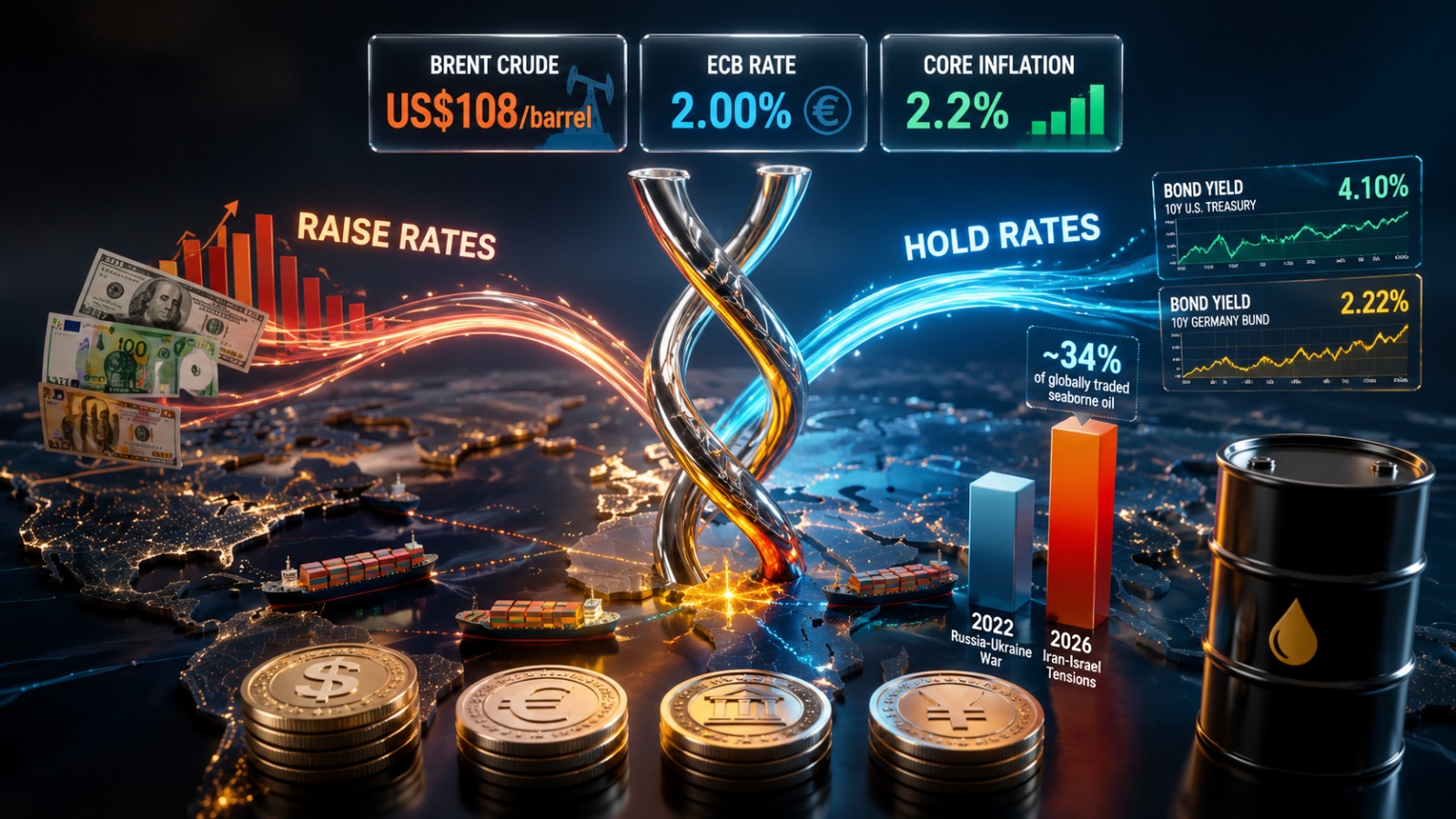 Central Banks Signal Tougher Inflation Stance as Oil Shock Reshapes Global Rate Outlook